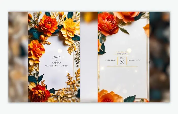 Captivating 3D Floral Wedding Digital E-Invitation Instagram Story